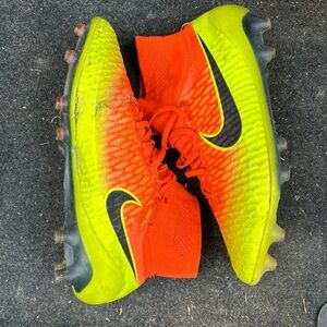 Nike Orange and Yellow Soccer Cleats